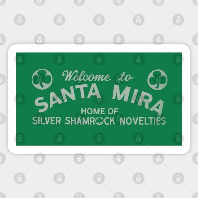 Halloween 3 Santa Mira Silver Shamrock Novelties Sticker by CultTees